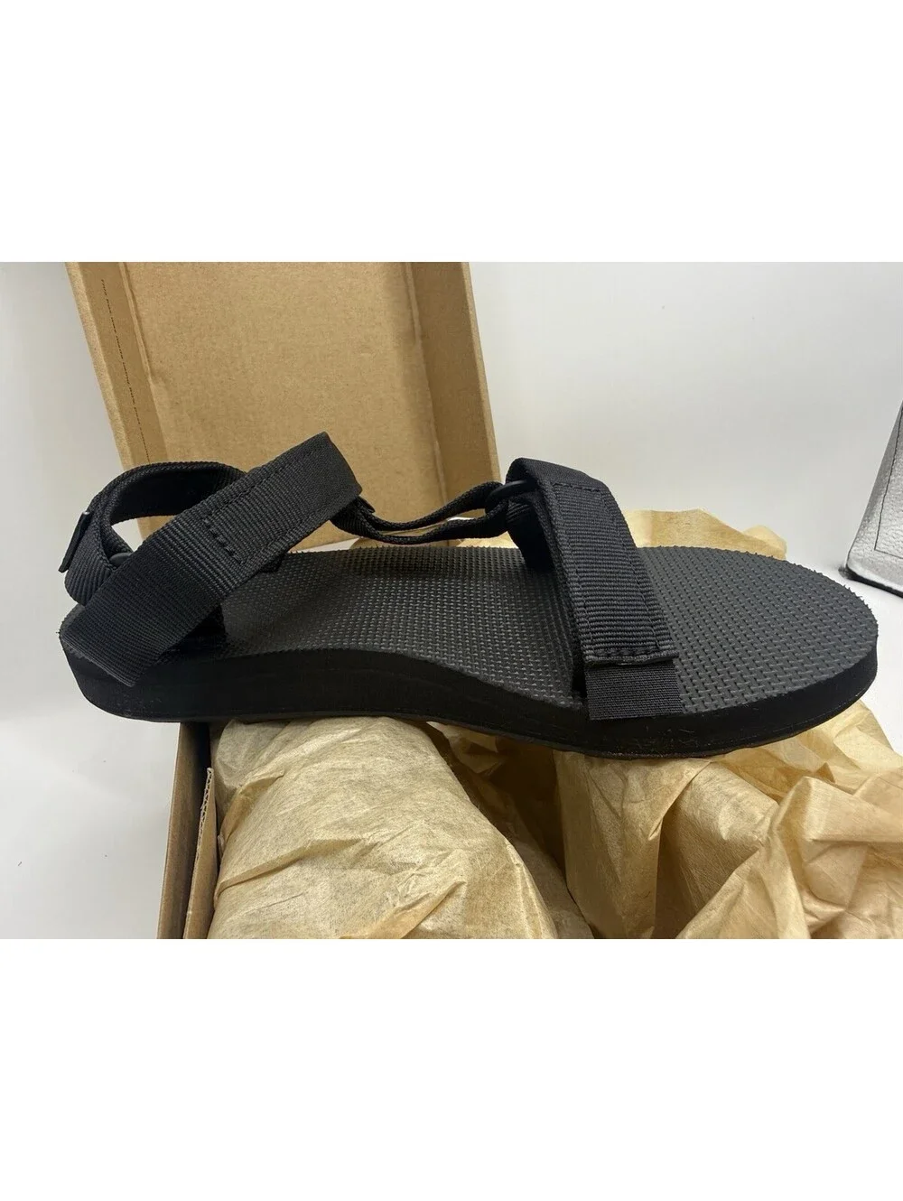 TEVA BLACK MIDFORM UNIVERSAL STRAPPY SANDALS, WOMEN US 5 EUR 36 NIB